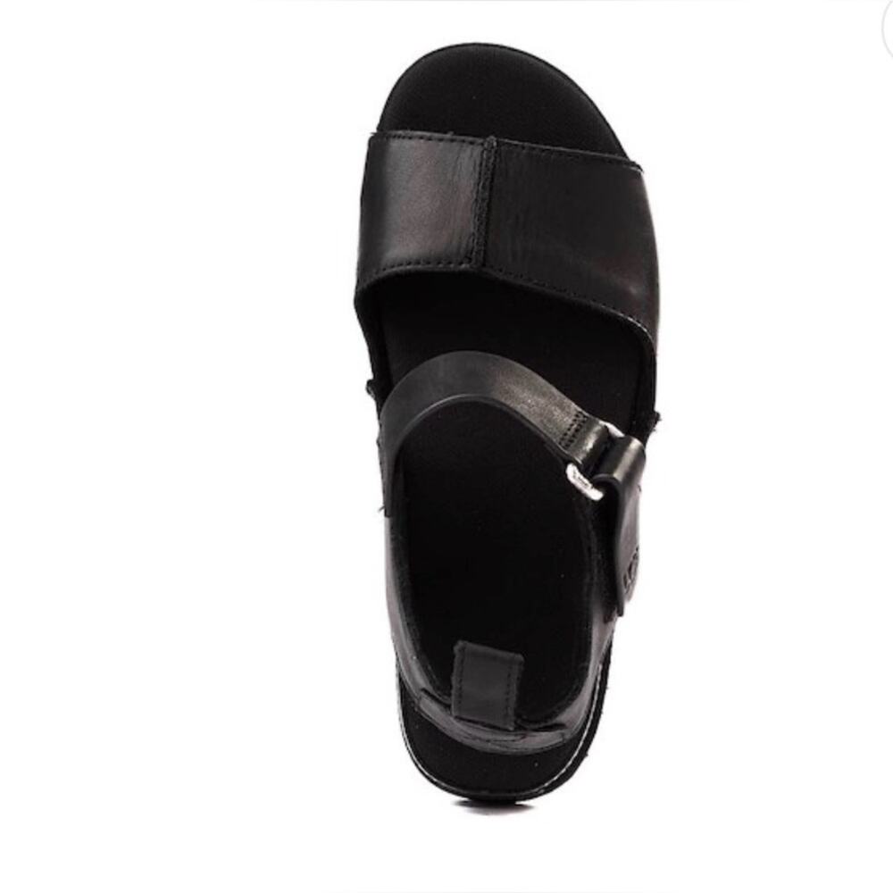 NEW UGG® BLACK PLATFORM VELCRO LEATHER GOLDENSTAR HI SANDALS SZ 9 - Picture 3 of 11